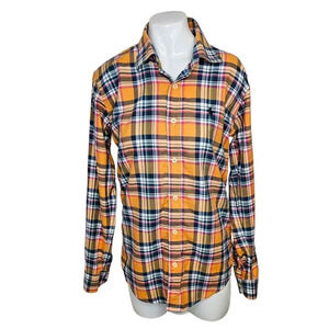RRL Ralph Lauren  Womens Double RL Plaid Button Down Shirt Size Medium